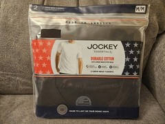 2x Jockey Essentials Men’s Made in America Cotton Crew Neck T-Shirt Med 2 Pack