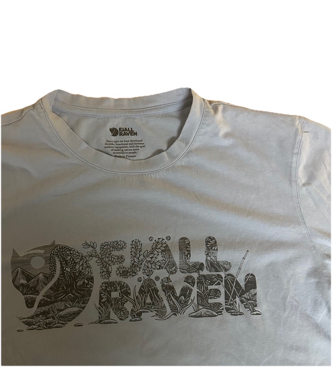 Fjallraven Men's Sz Large Blue Lush Logo Graphic T-shirt Tee Scandi Gorpcore gallery
