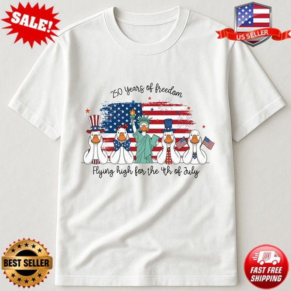 Ducks Flying High For 4th Of July Ducks 250 Years USA T-Shirt S-5XL gallery