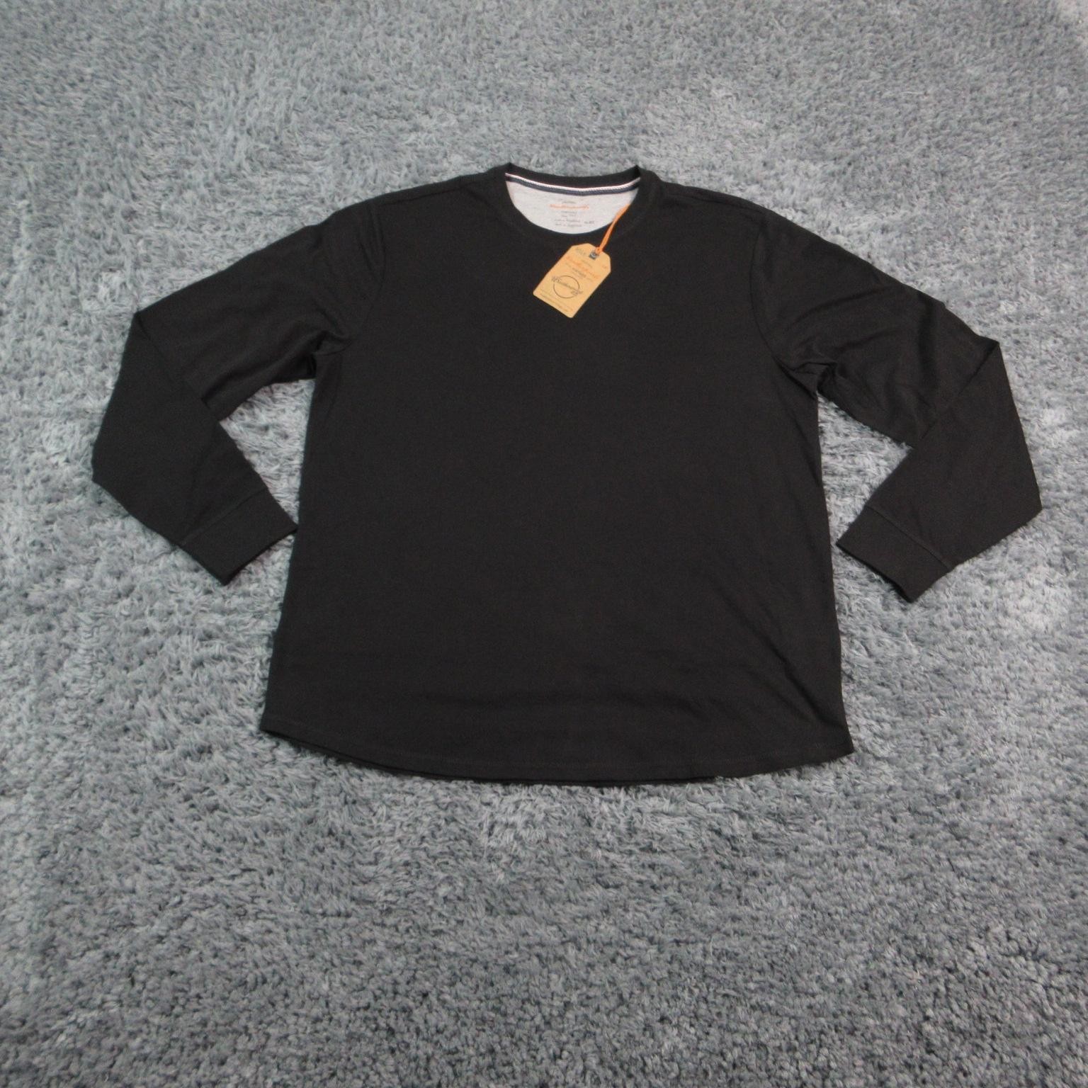 Weatherproof Vintage Shirt Mens XL Black Long Sleeve Crew Neck Logo NWT