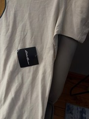 Eddie Bauer Sasquatch t-shirt features a red bigfoot graphic with a g