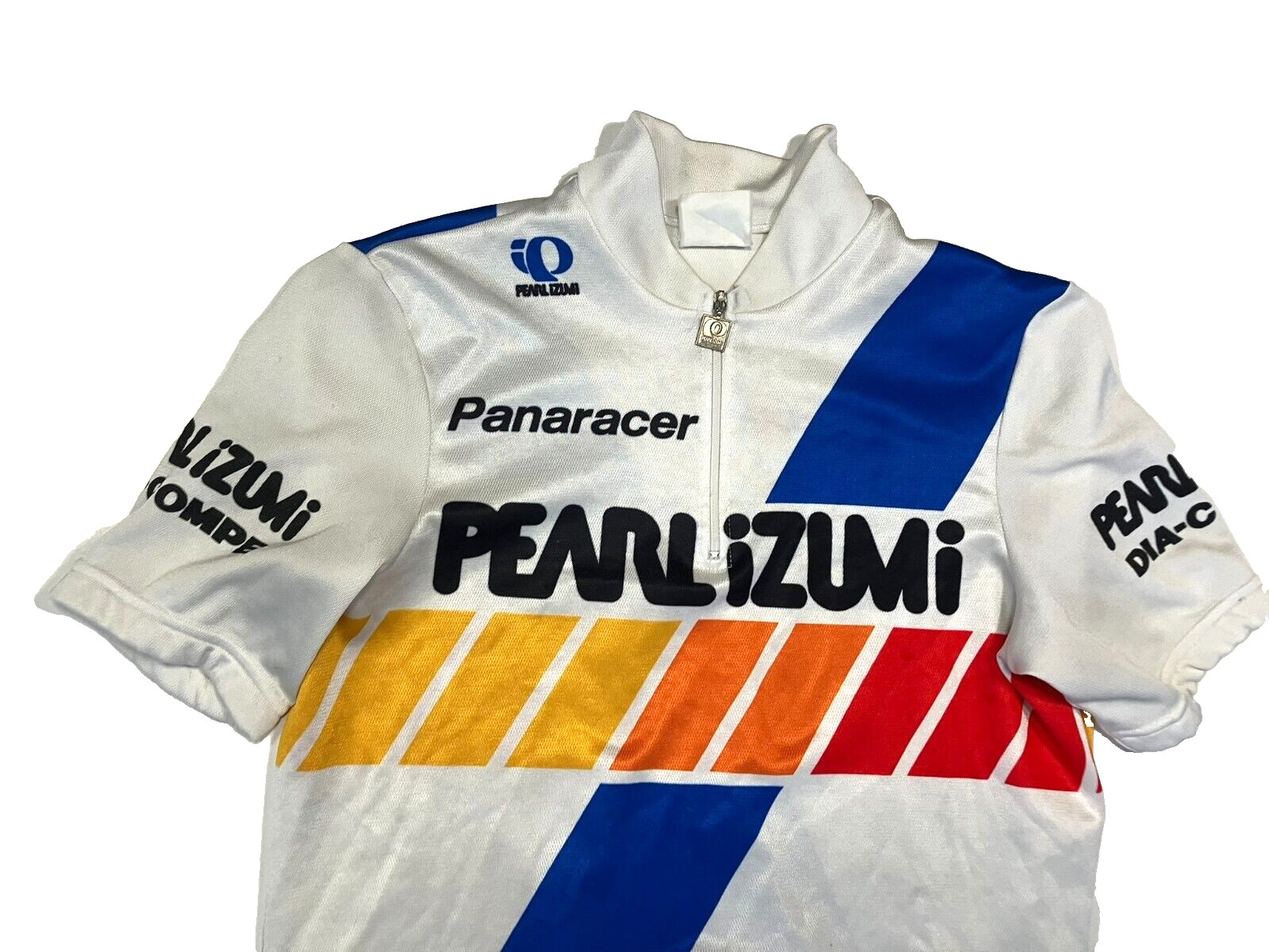 Vtg PEARL IZUMI x PANARACER White DIA-COMPE CYCLING TEAM JERSEY Bike Shirt Sz S gallery