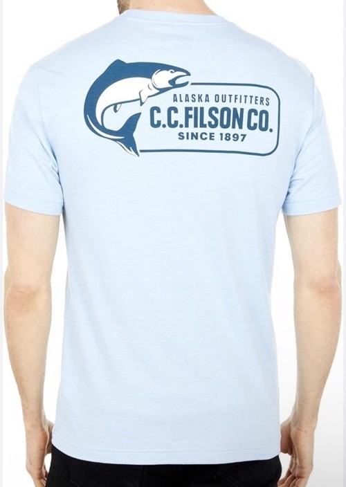 C.C. Filson Co. Buckshot Men's Tee T Shirt XL Light Blue Alaska Outfitters gallery
