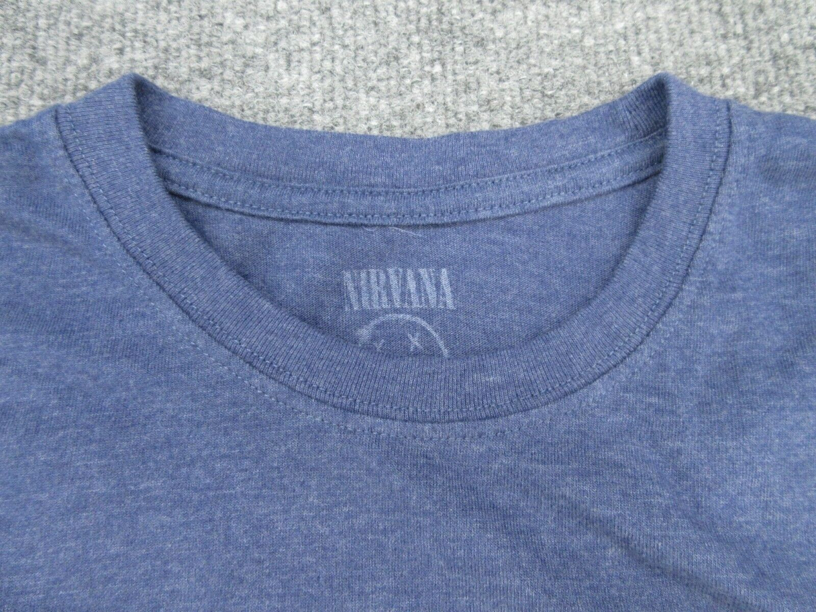 Nirvana Shirt Mens Medium Blue Crew Neck Logo Short Sleeve Logo Tee Adult M gallery
