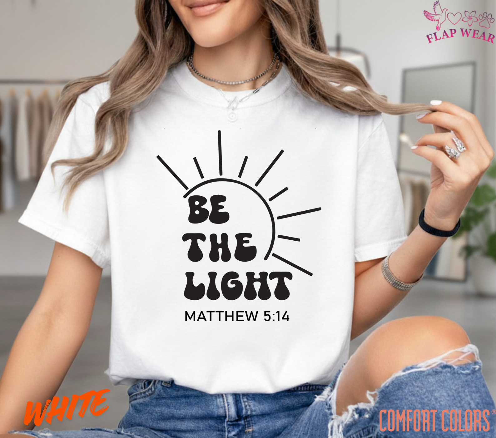 Unisex Be The Light T-Shirt, Men T shirt,Women T shirt Gift Religion Top Matthew gallery