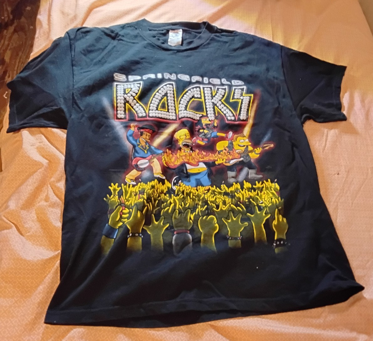 The Simpsons Shirt Mens XL Black Springfield Rocks Concert Homer Apu Otto Barney gallery