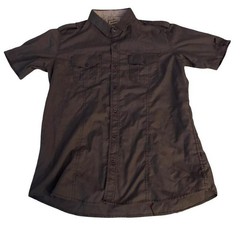 No Retreat 2010 Dark Gray Button Up Short Sleeve Shirt – Large