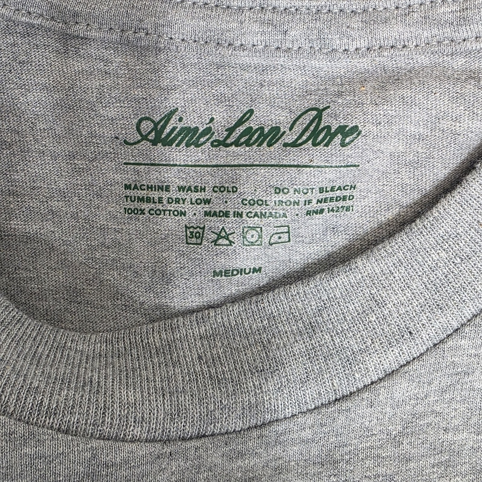 Aime Leon Dore Gray T Shirt Mens Medium Made In Canada ALD Basic Tee gallery
