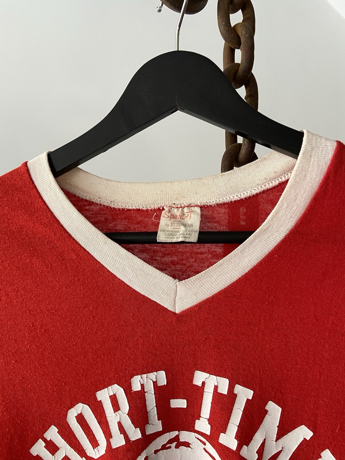VTG 80s Short Timer Ft. Knox KY Graphic Ringer Red T-Shirt Sport-T Steeman USA gallery