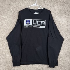 Russell Athletic UCA Bears Unisex Long Sleeve Black T-Shirt Size XL