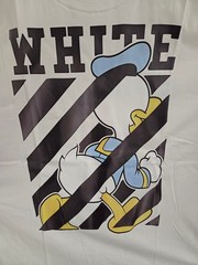 Off-White X Donald Graphic Print White T-Shirt Cotton Regular Fit S/M/L/XL
