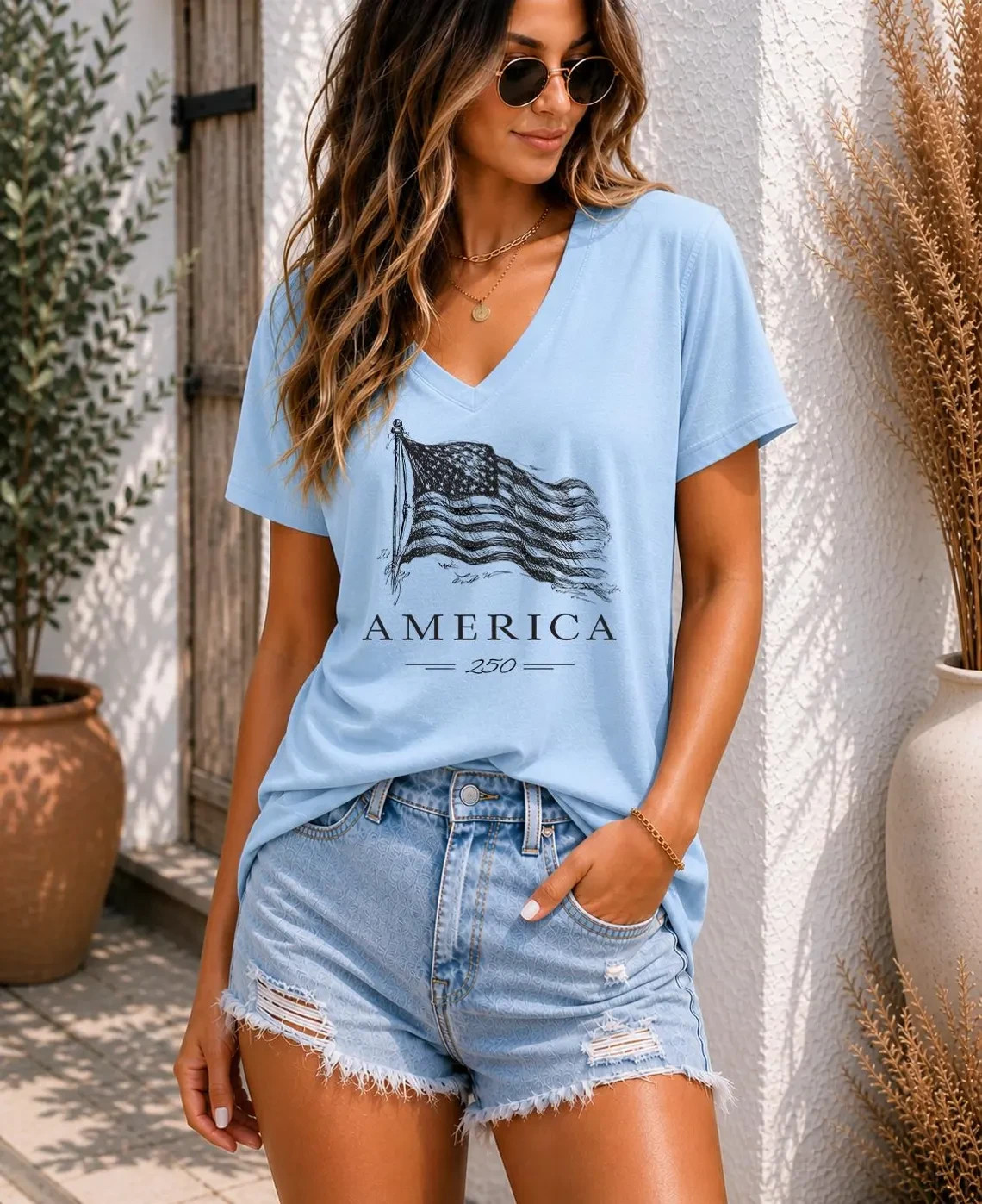 Christian America 250th Anniversary Shirt, V-Neck 4th Of July Shirt gallery