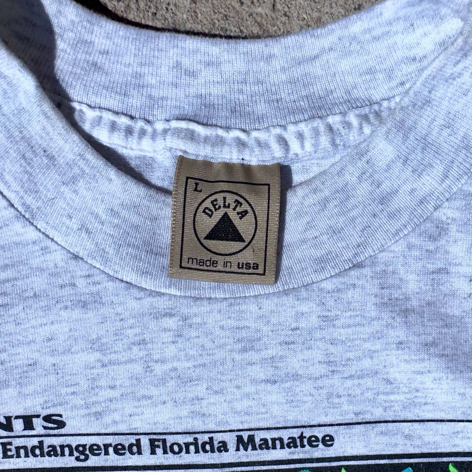 VTG 90s Endangered Florida Manatee Single Stitch Gentle Giant USA L Rare Ocean gallery