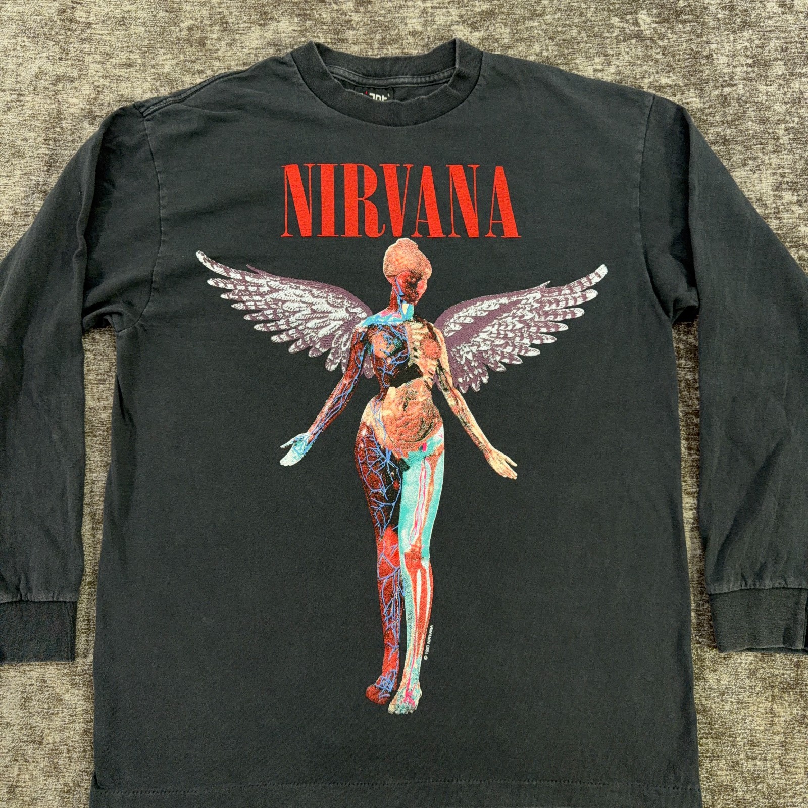 Nirvana T-Shirt Med Black In Utero 1993 Band Vintage Reprint Single Stitch Tag:L gallery