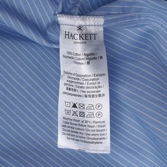 Hackett London Shirt Blue Striped Button Up Cotton HM308993 Size M Mens