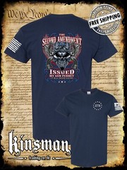 2nd Amendment Issued My Gun Permit 2-Sided T-Shirt Never Expires Skull Biker USA