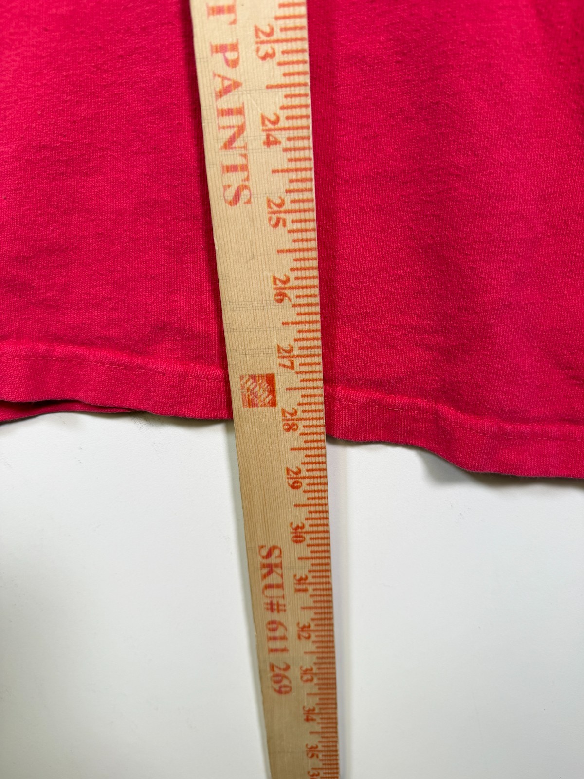 Vtg Champion Mens Crewneck Spellout Logo Statement T Shirt Red Pink Size XL gallery