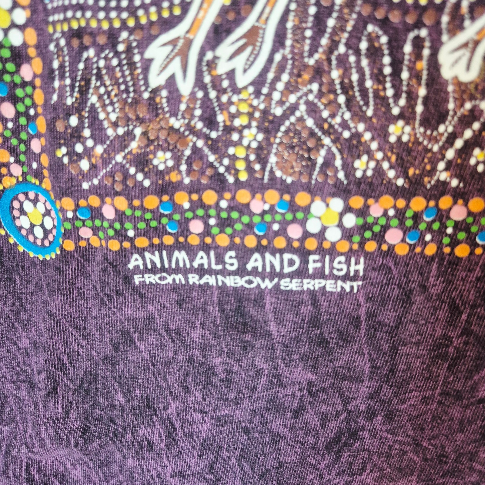 Vintage Gooses Aboriginal Art Animal Australia T-Shirt Cotton Acid-Purple Sz.M gallery