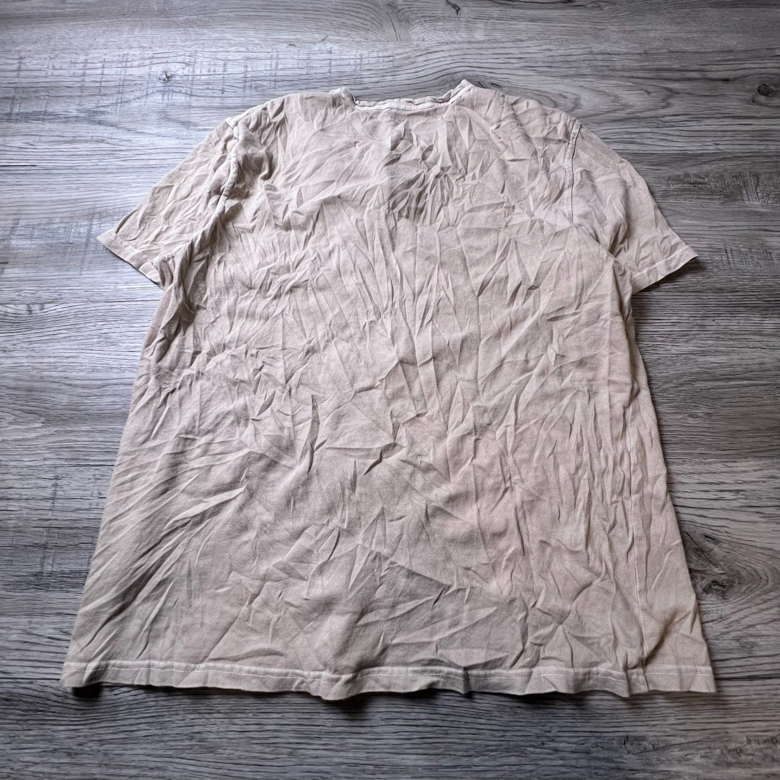 Lucky Brand Henley Shirt Mens Large Tan Short Sleeve Cotton Casual Basic Top gallery