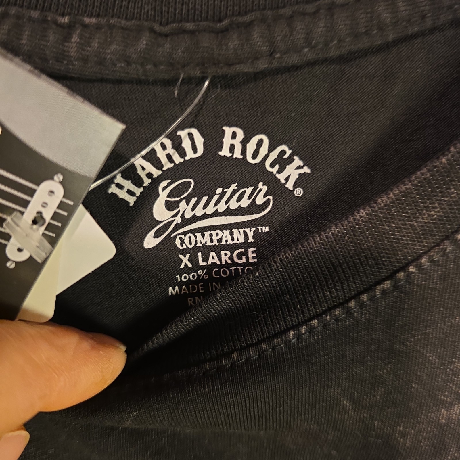 Hard Rock Cafe Guitar Co World Tour 50 Yrs Black Acid Wash Las Vegas Shirt XL gallery