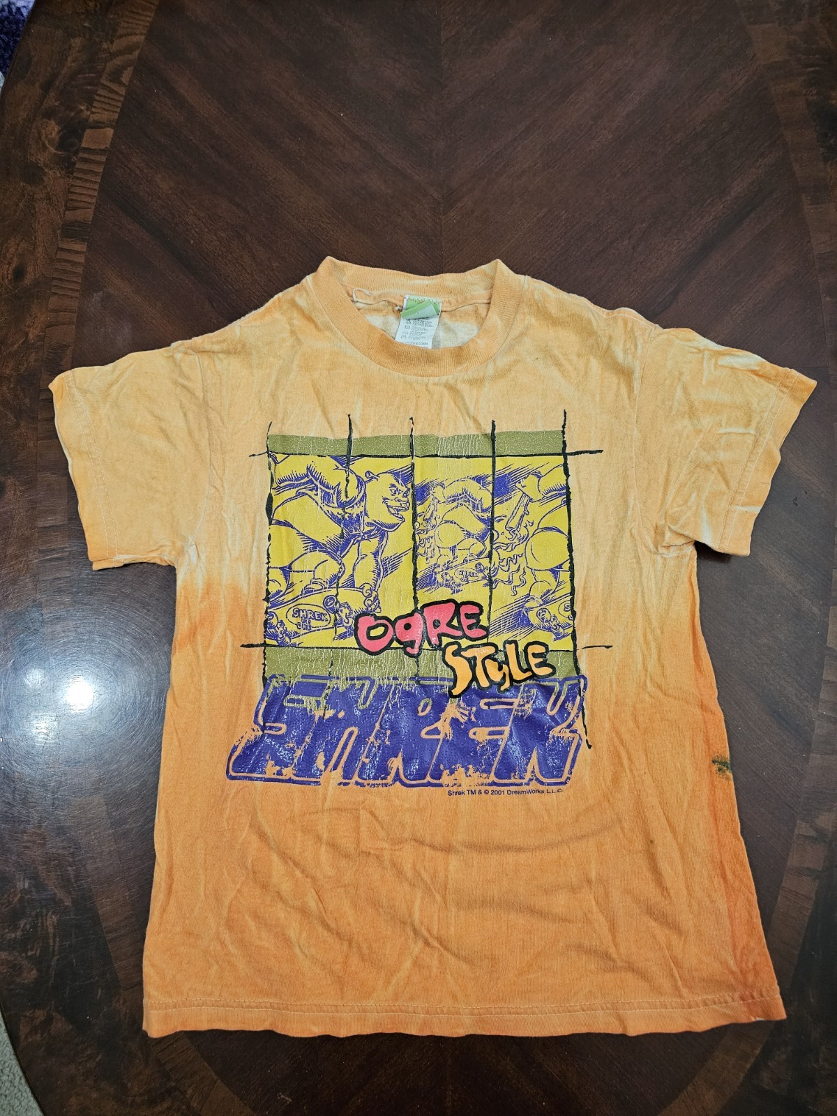 2001 Vintage Ogre Style Shrek Skateboard T Shirt Size Medium Used As-Is See Pics gallery