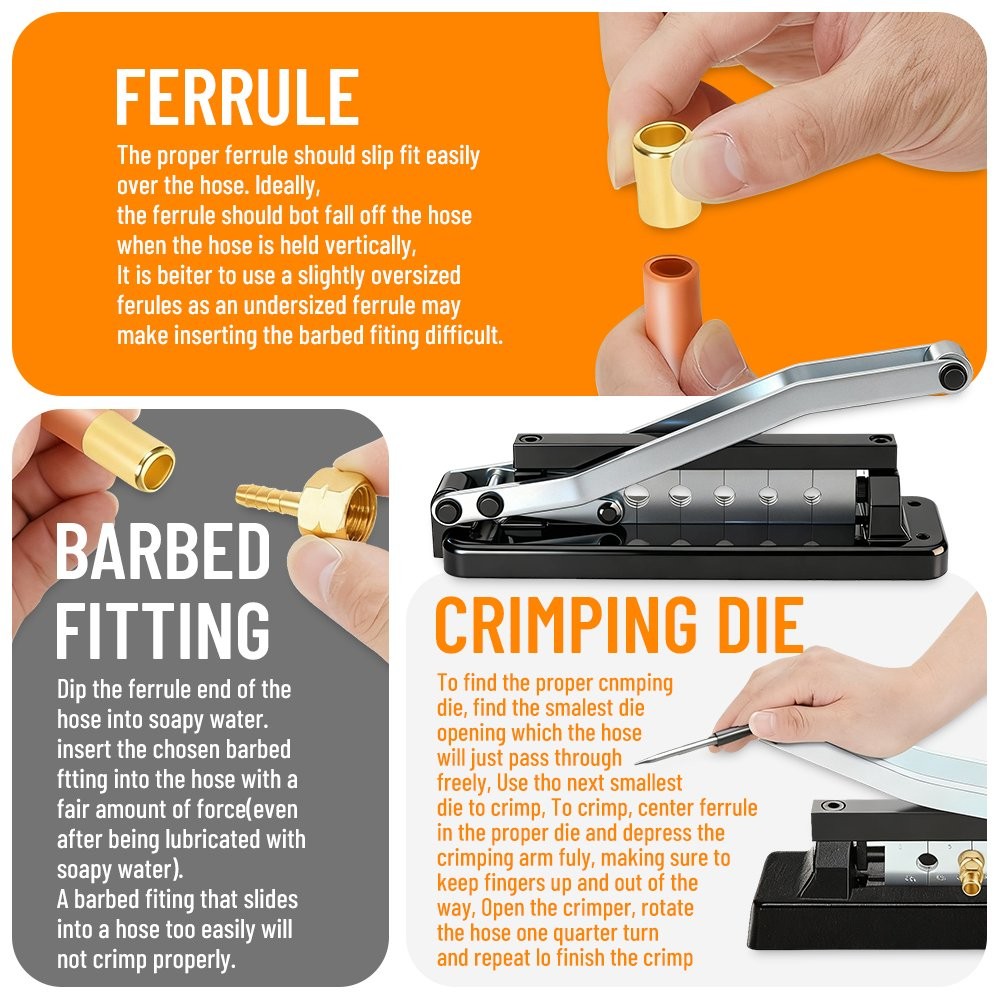 H8-KIT1 Heavy-Duty Bench Crimper (H8) Crimping Tool with Ferrules (50PK)