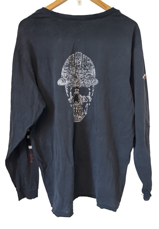 Thrashed L/S t Shrt W Skull Graphic MN XL Distressed Grunge gallery