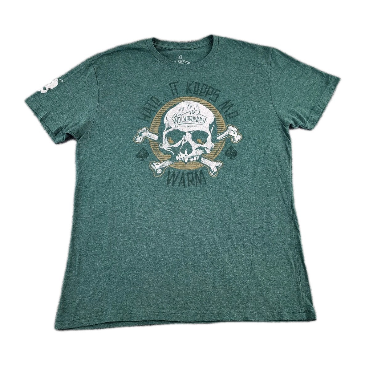 Zero Foxtrot Shirt Mens Large Wolverines Hate It Keeps Me Warm Skull Adult A59 gallery