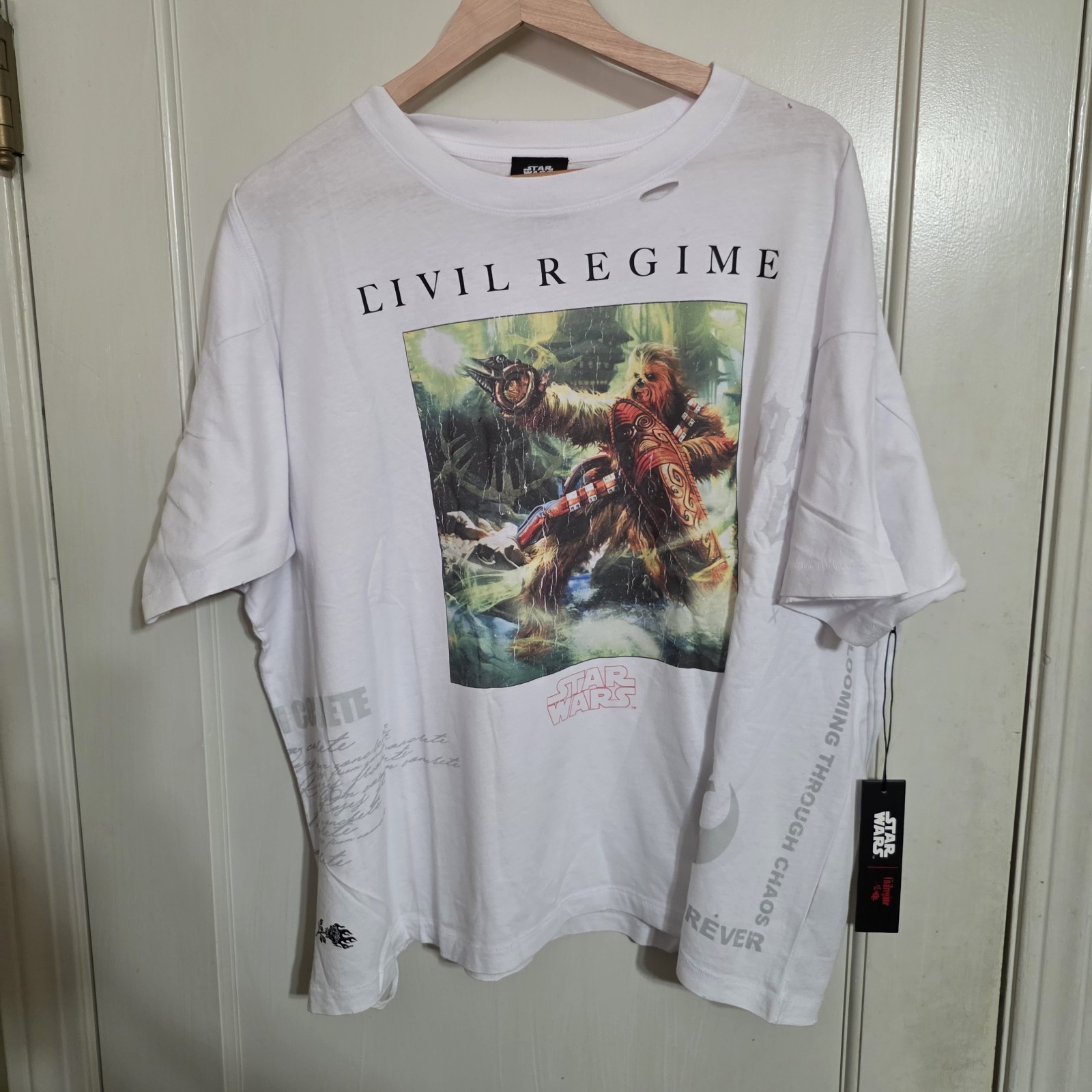 Civil Regime Star Wars Chewbacca Oversized Tee Size XL White