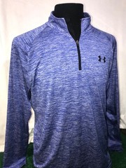 Under Armour Jacket Shirt Large see Desc Blue 1/4 Zip Athletic C36