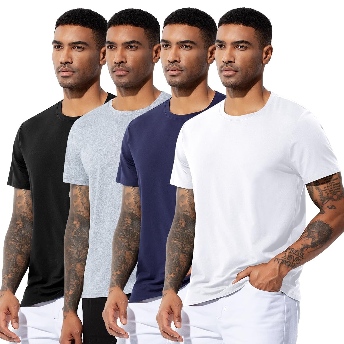 Men's Quick Dry Gym T-Shirts Multipack Workout Short Sleeve Shirts Athletic R... gallery