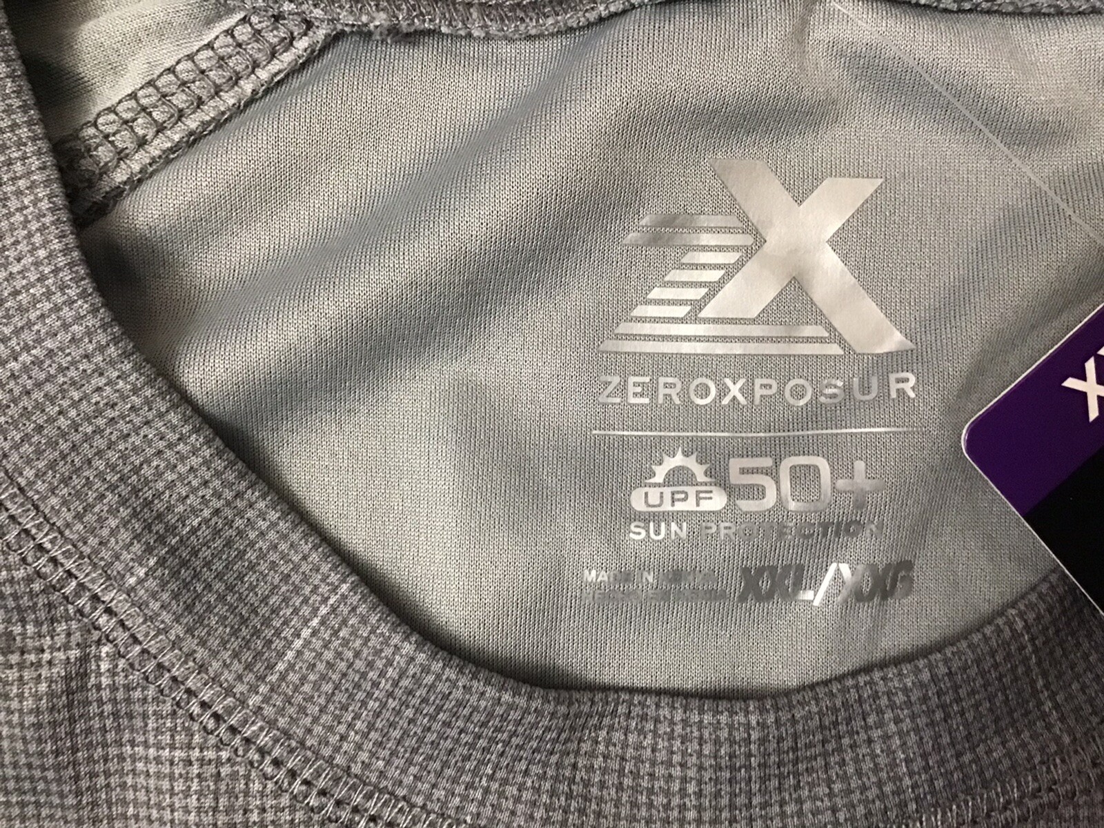 NWT Men's Zeroxposur Sun Protection UPF Top Gray XXL Comfort Stretch Polyester gallery