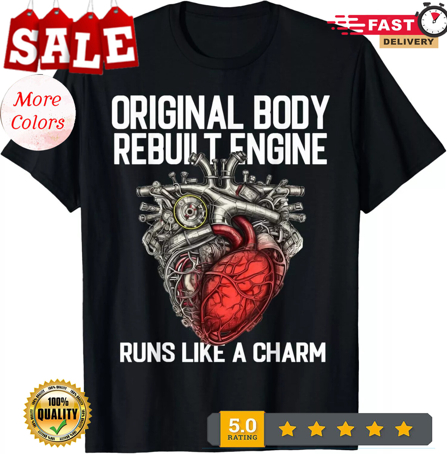 2025/Funny Open Heart Surgery Bypass Survivor Recovery for Men Gift Unisex T-Shi gallery