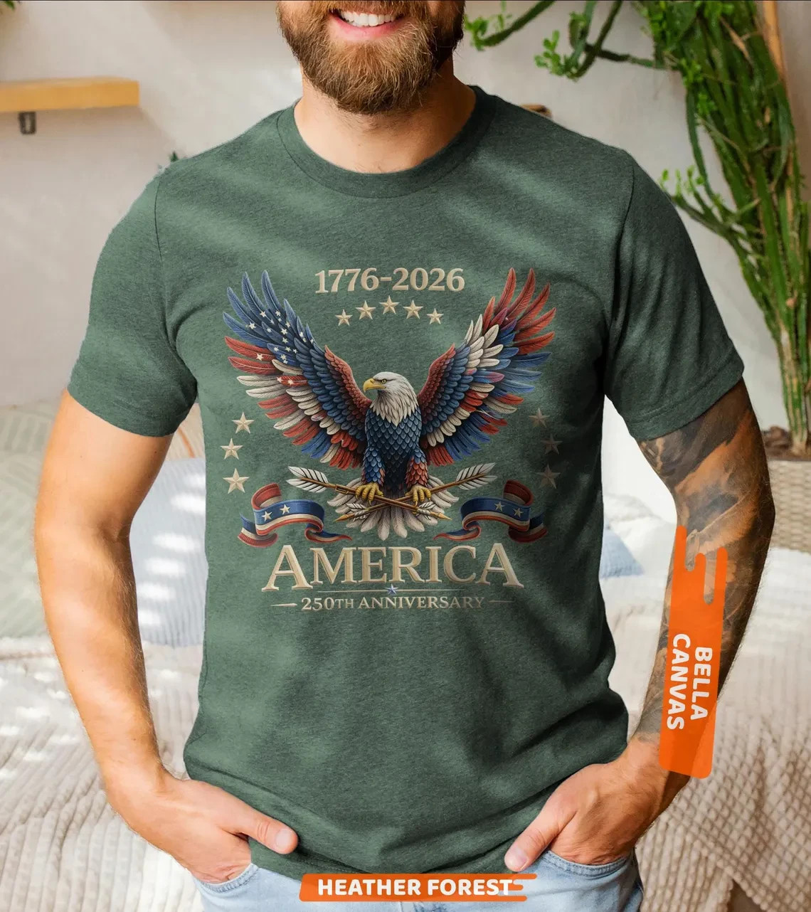 1776-2026 America 250 Years Patriotic Bald Eagle Independence Day T-Shirt gallery