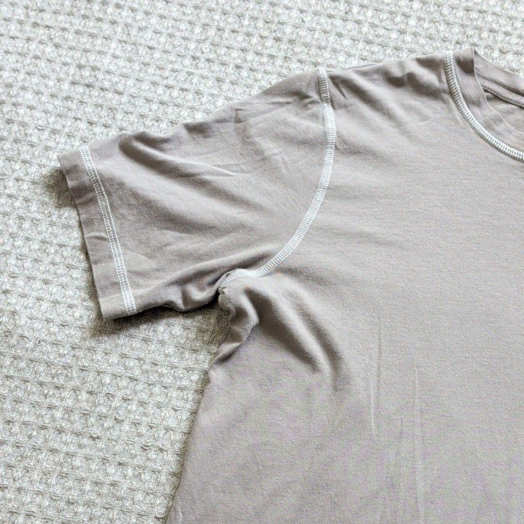 Rag & Bone Shirt Mens Small Beige Contrast Stitch Crewneck T-Shirt Basic Cotton gallery