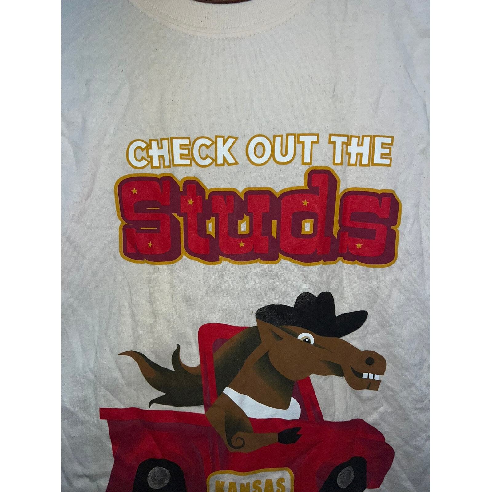 2009 Kansas State Fair Check Out The Studs Horse Shirt 2000s L Large gallery