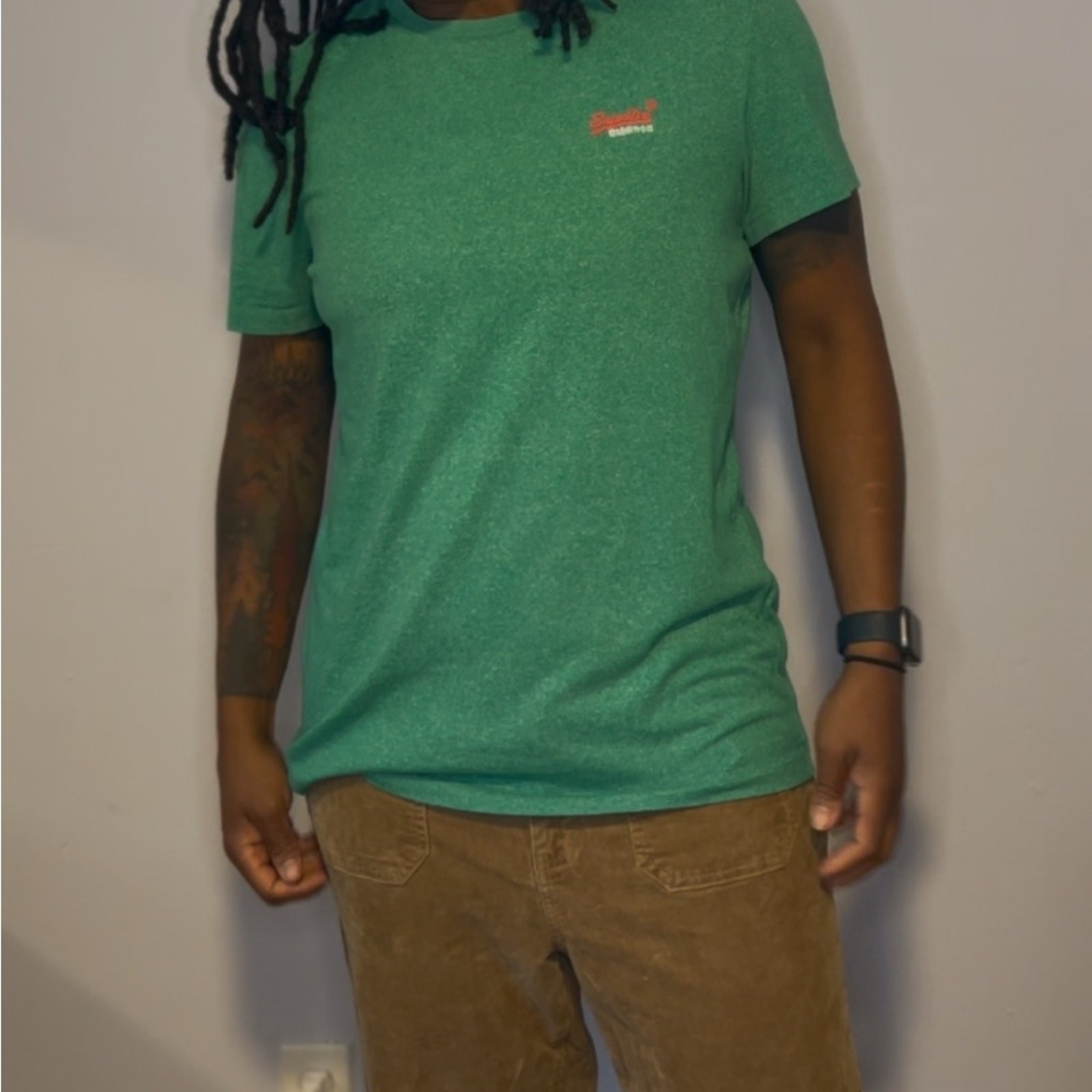 Heather Green Superdry Orange Label Vintage Embroidery Tee - (Unisex XL)e gallery