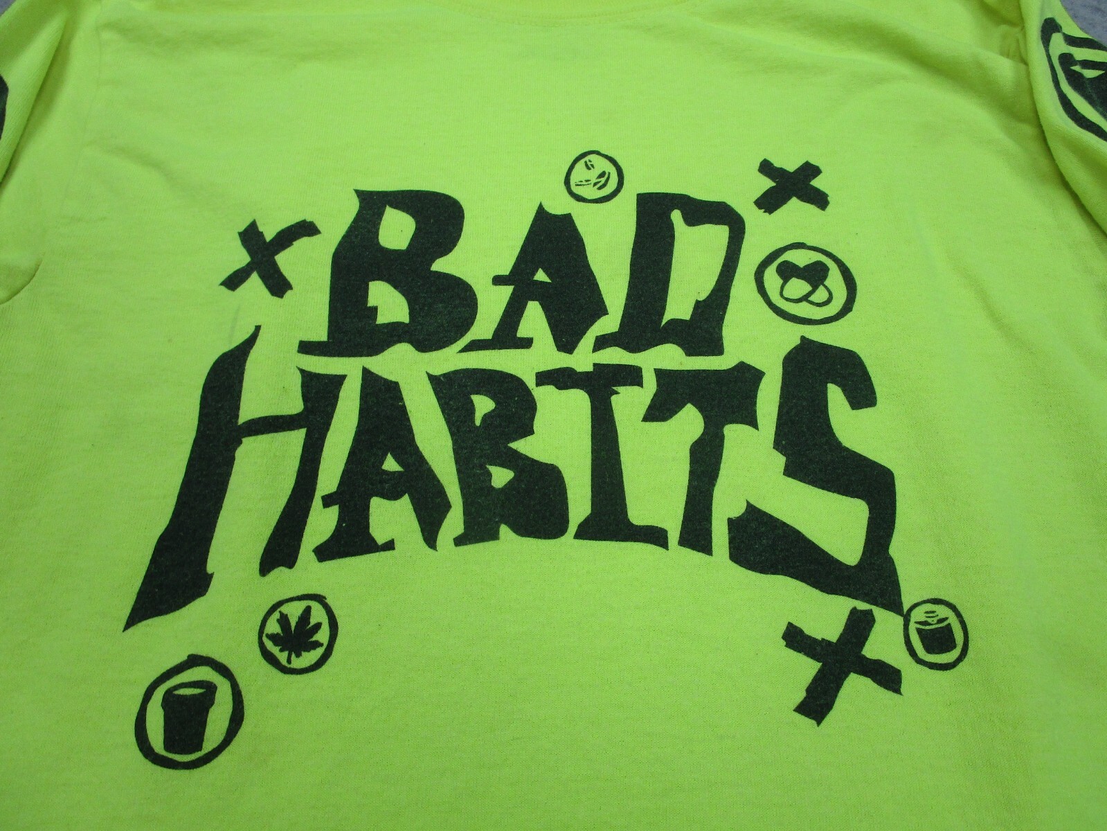 The Weeknd Shirt Mens S Yellow Neon Black Bad Habits XO Tour Concert Long Sleeve gallery