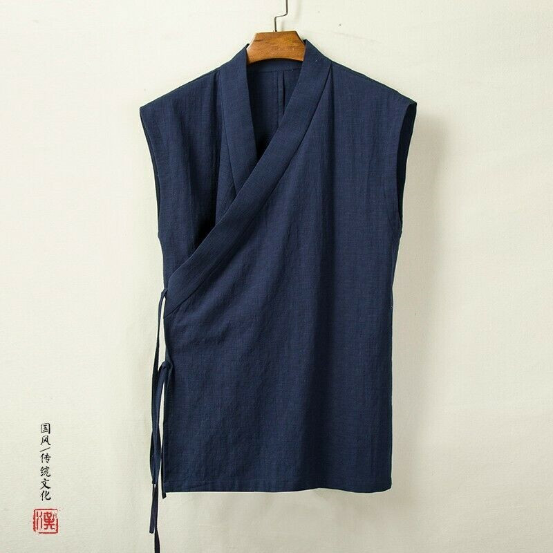 Chinese style of Hanfu Cotton Linen Vest Sleeveless Waistcoat Shirt Tops gallery
