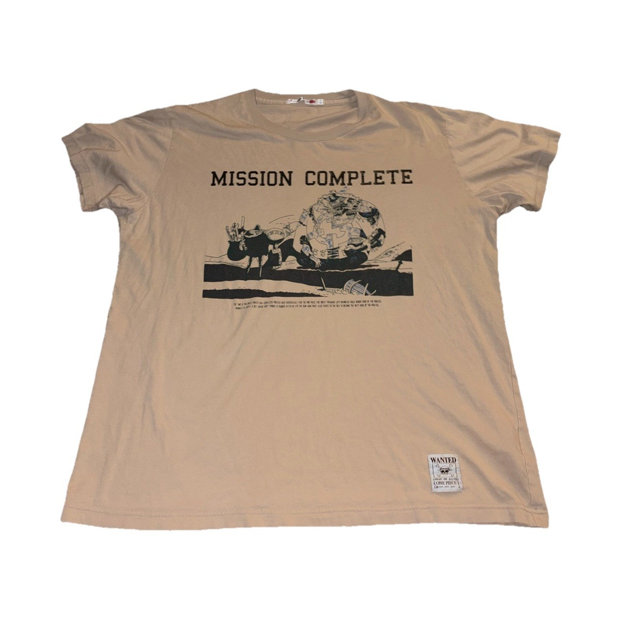 UNIQLO UT One Piece Mission Complete Beige Graphic Men’s Crew Neck T-Shirt XL