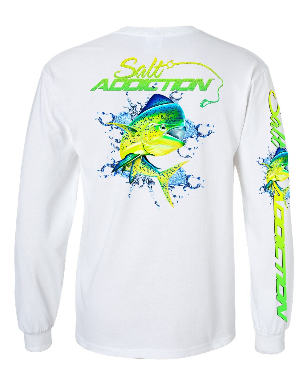 Salt Addiction Saltwater Dolphin Fishing Long Sleeve T Shirt Mahi Mahi Cotton gallery