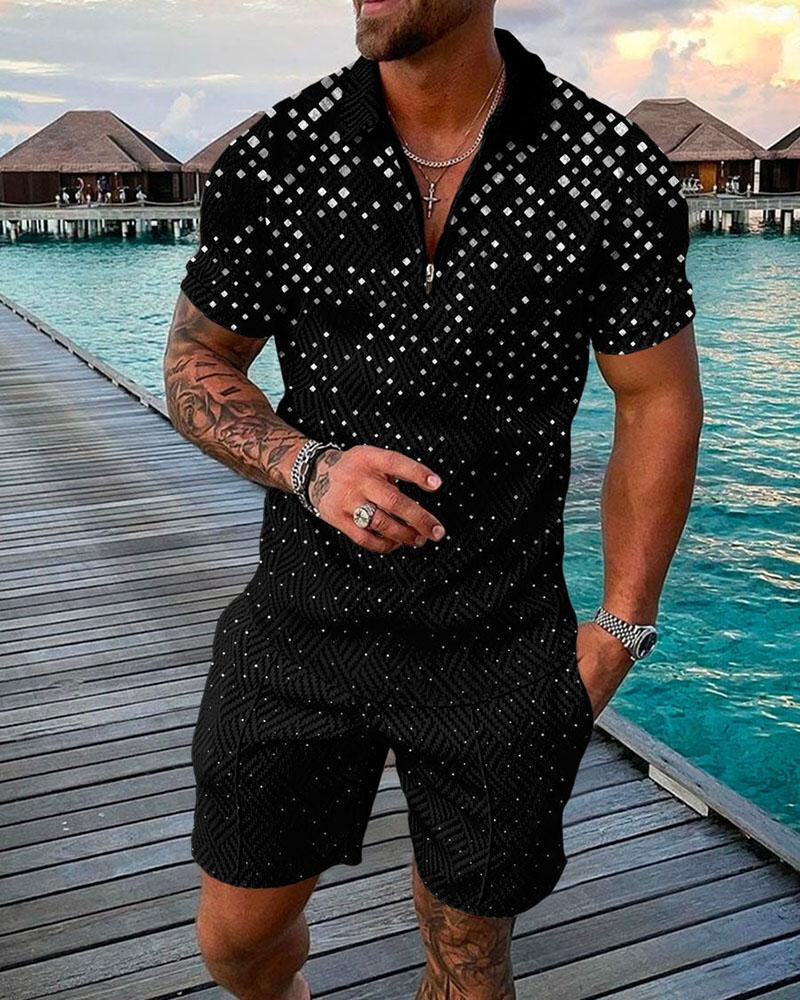 2025 Summer Mens Sweatsuit Short Sleeve T Shirts & Shorts Set 2 Piece Set Outfit gallery