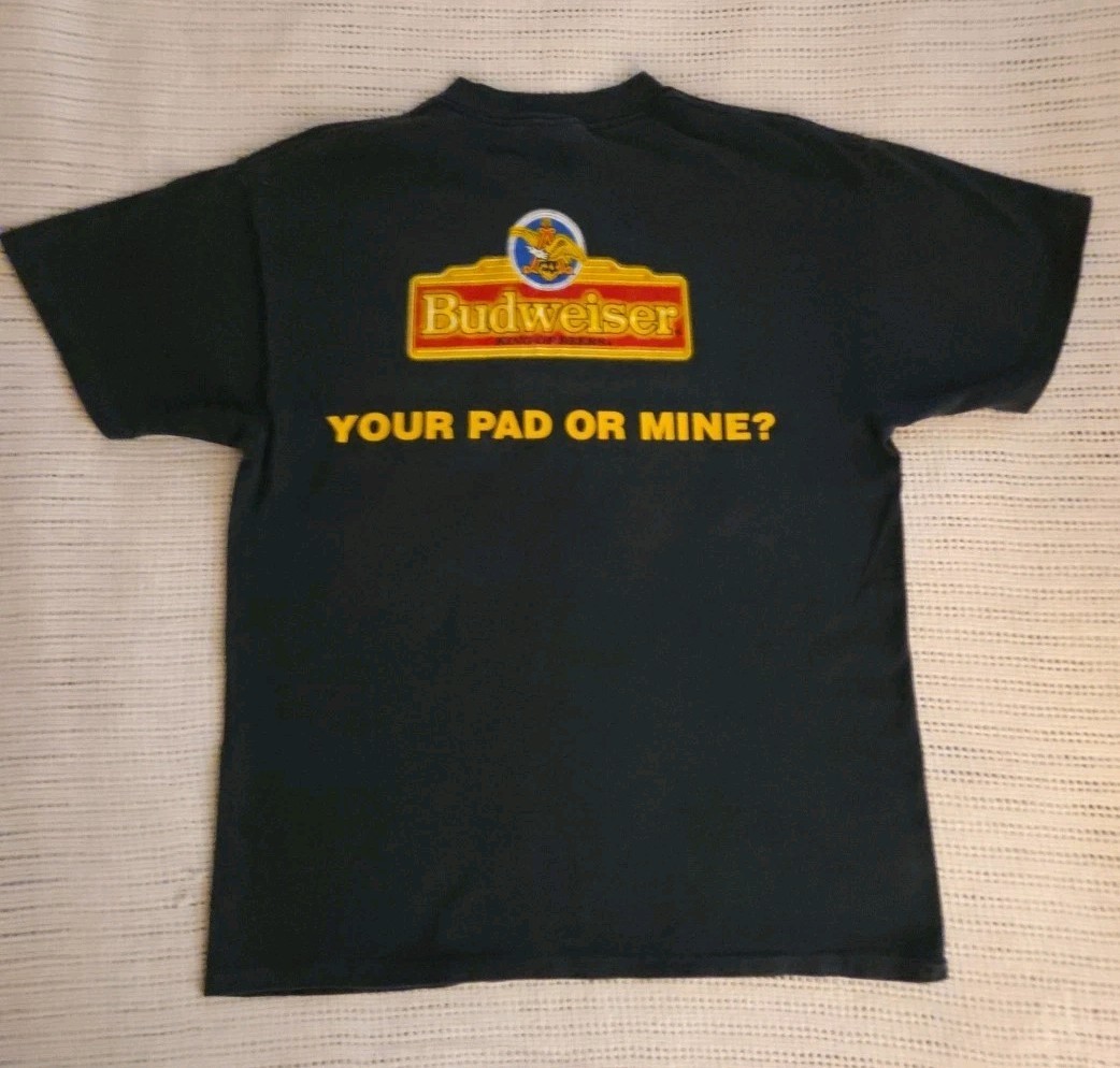 Vintage Bud-weis-er T-Shirt-Adult Lg-Double Side-Single Stitch 1995 Flawless gallery