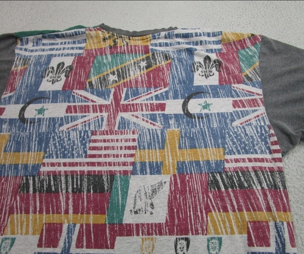 adidas World Cup USA 94 Men’s XL Green/Gray Raglan Graphic Cotton T-Shirt gallery