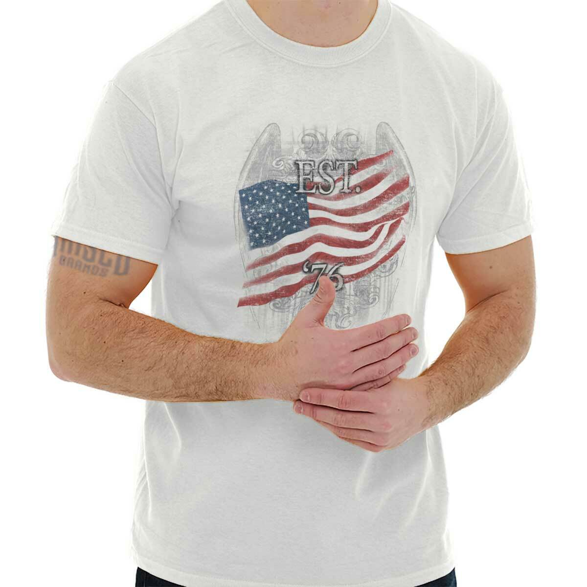 American Flag USA Patriotic United States Adult Short Sleeve Crewneck Tee gallery