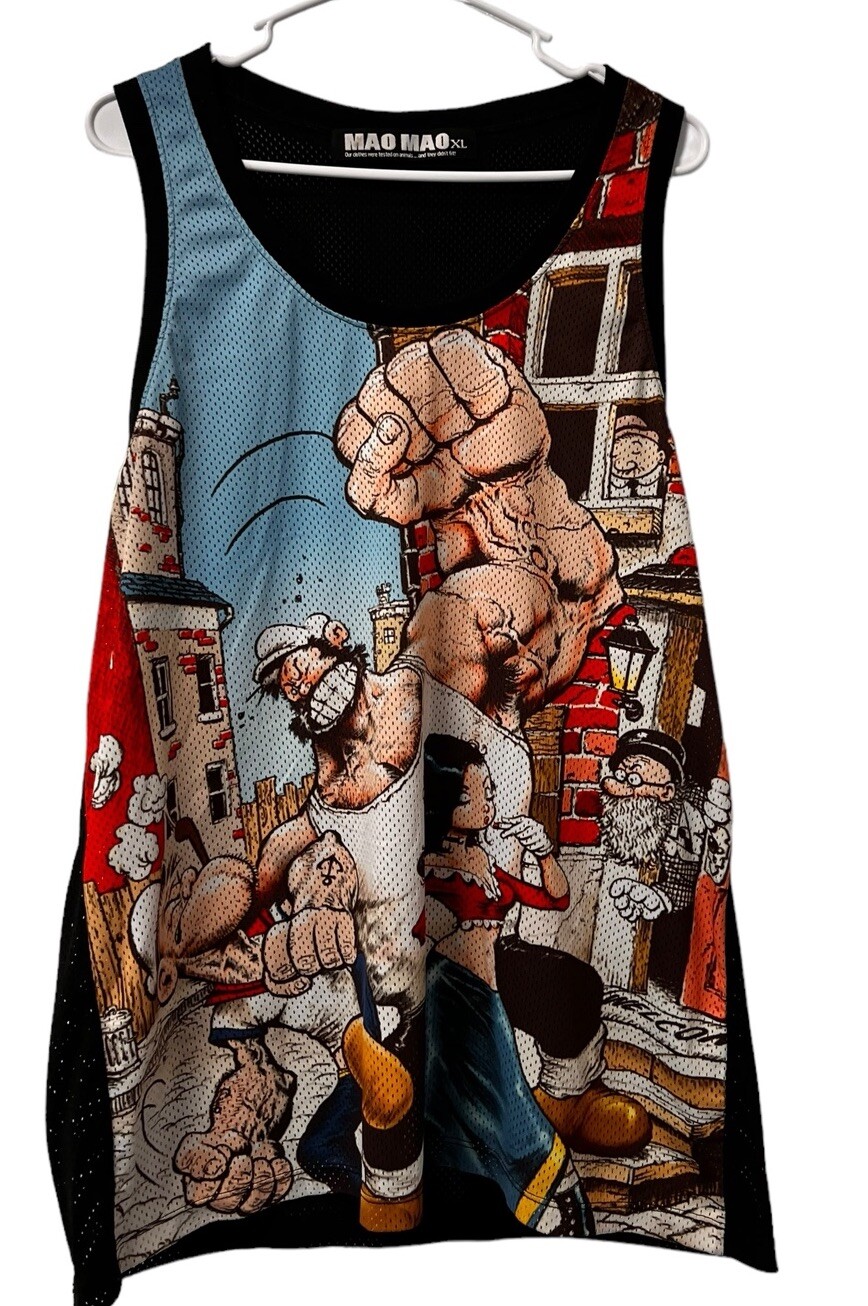 MAO MAO Sleeveless Graphic Print Shirt Colorful Punk Streetwear Hip Hop Grunge