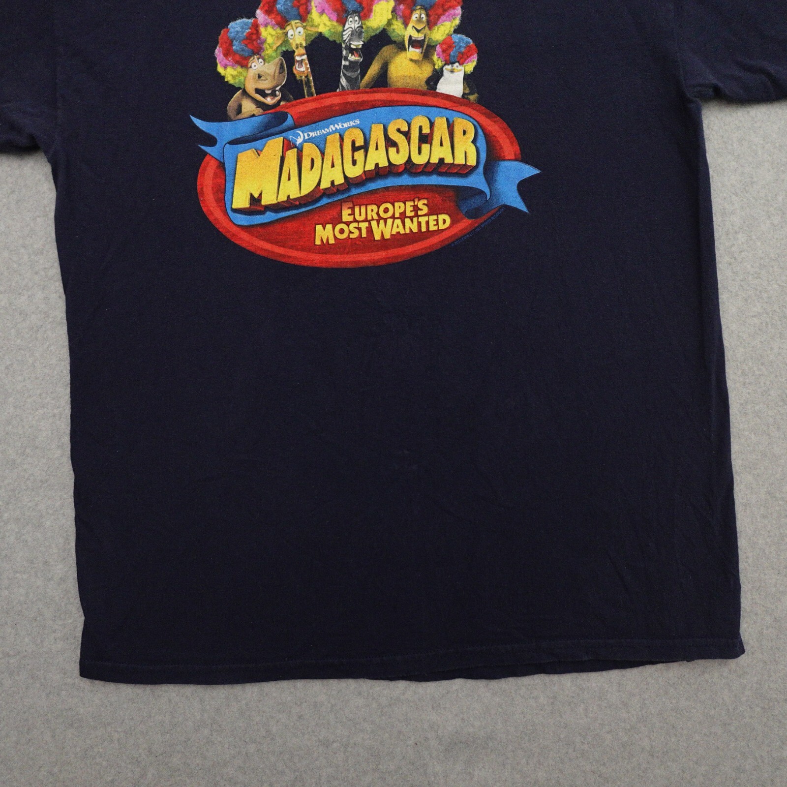 Madagascar Adult Large (21X28) Europe's Most Wanted Promotional T-shirt in Blue gallery