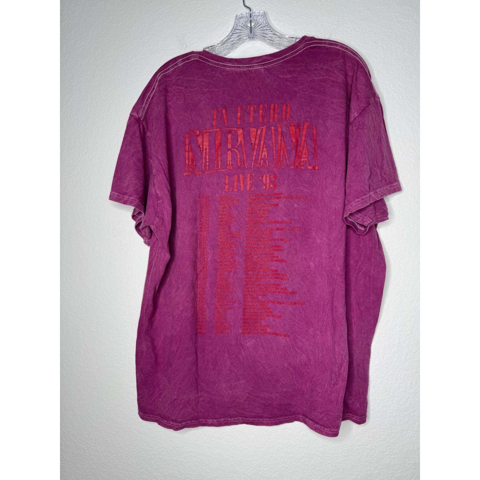 Nirvana In Utero Live 93 Graphic T-Shirt Purple Mineral Wash Mens XL Angel Tour gallery