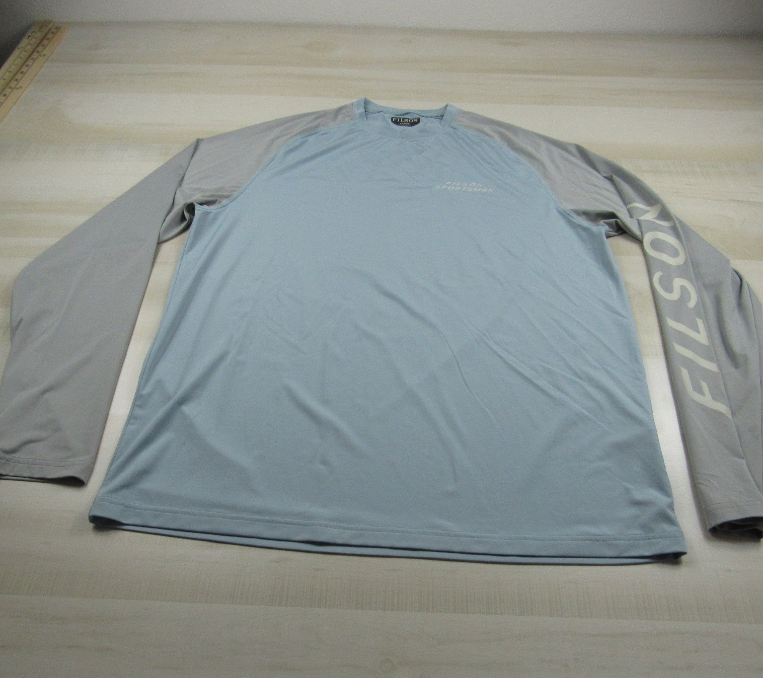 Filson Shirt Mens Large Blue Gray Barrier Fishing Lightweight Performance gallery