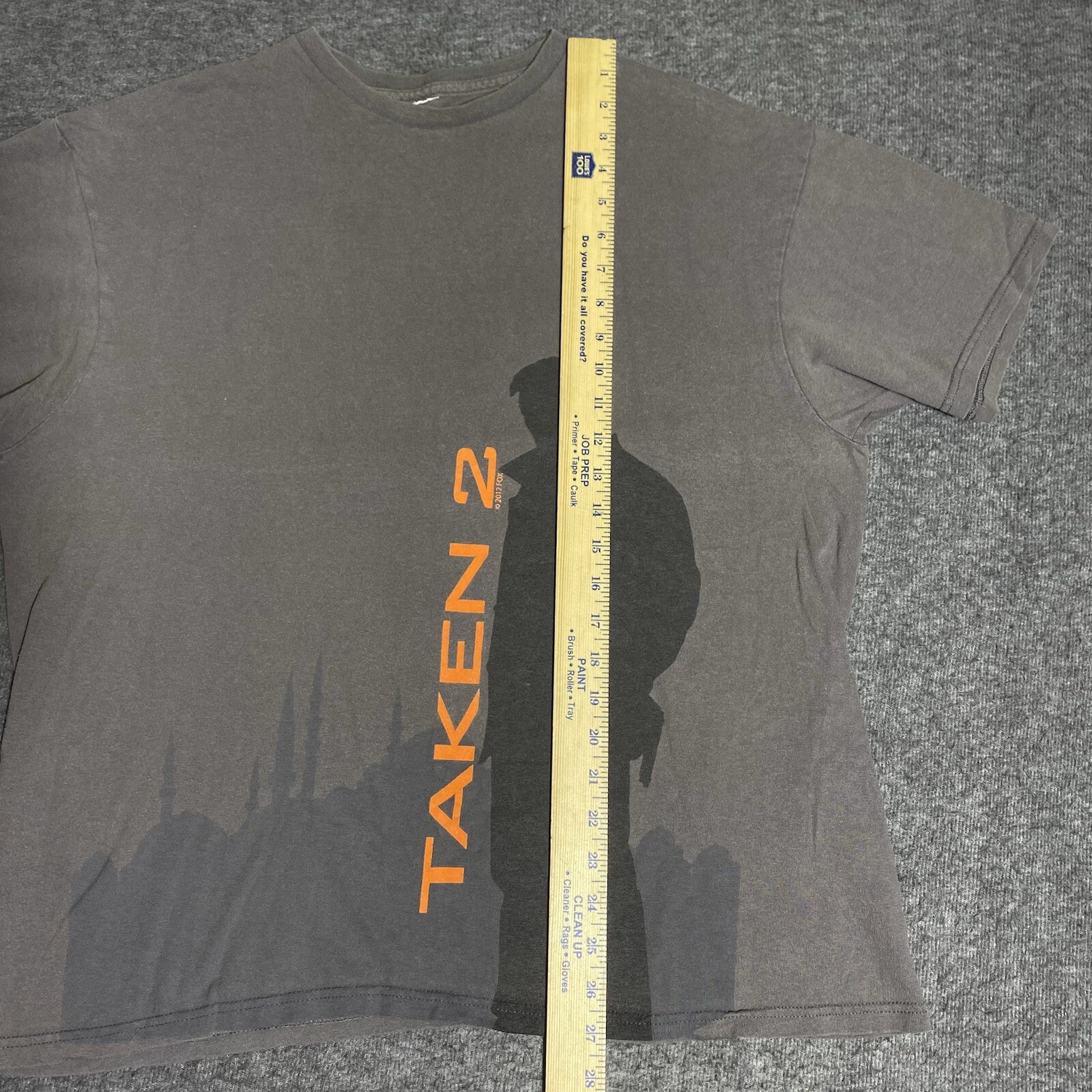 Taken 2 Promo Shirt Mens XL Gray Liam Neeson Movie Action Film Rare Double Sided gallery